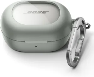 SURITCH Magnetic Cases for Bose New QuietComfort Earbuds (2024) Case Cover, Rugged Shockproof Protective Cover for Bose QuietComfort Earbuds with Magnetic Lok & Carabiner & Cleaning Kit, Green