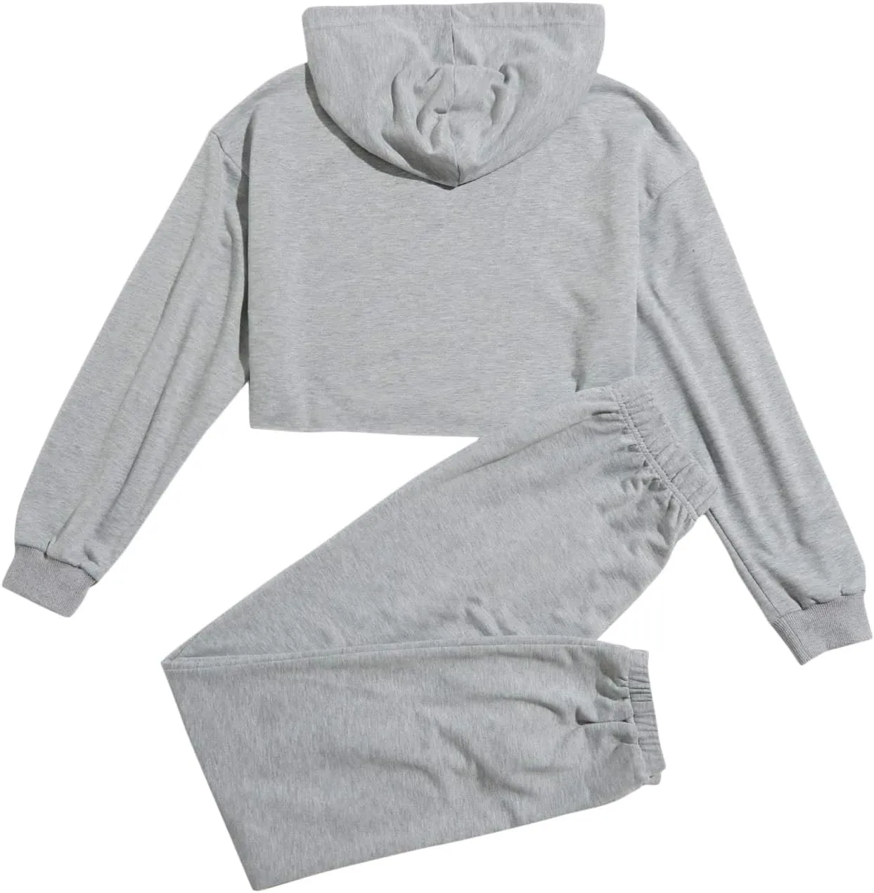 SweatyRocks Women's 2 Pieces Outfits Crop Sweatshirt and Long Pants Tracksuits Set Sportwear