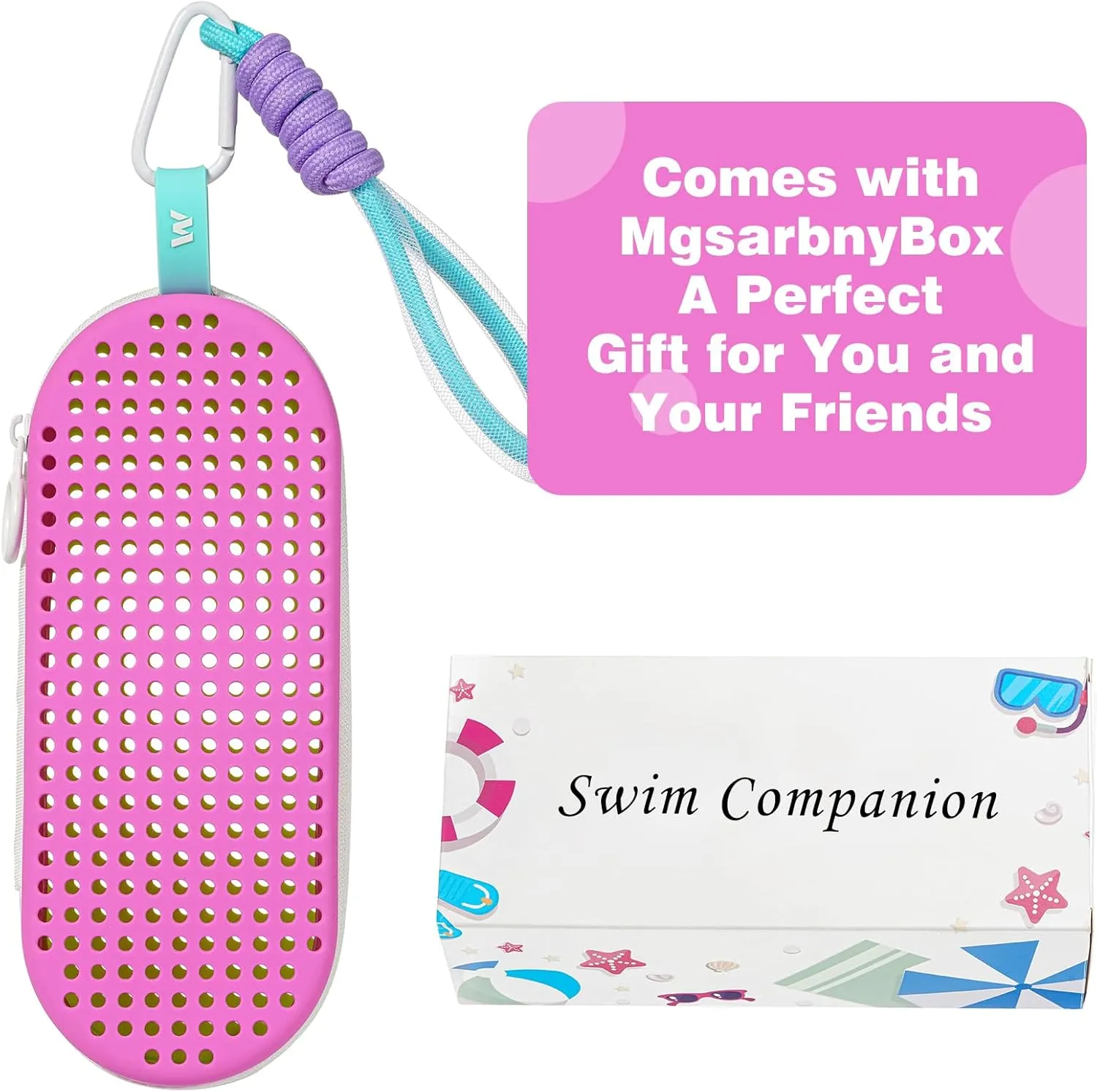 Swim Goggle Case For Swimming Goggles, Silicone Protective Cases with Drain Hole for Goggles