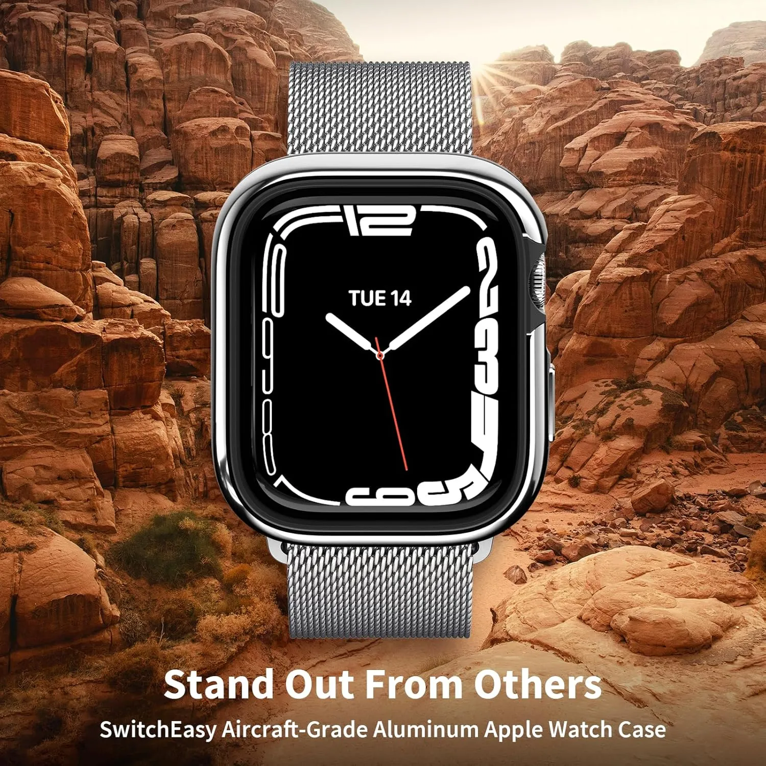 SwitchEasy Aircraft-Grade Aluminum Case for 41mm Apple Watch Series 9/8/7, Hard Case with Shock-Absorbing Inner Bumper - Odyssey - Blue