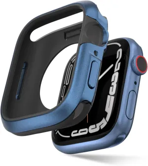 SwitchEasy Aircraft-Grade Aluminum Case for 41mm Apple Watch Series 9/8/7, Hard Case with Shock-Absorbing Inner Bumper - Odyssey - Blue