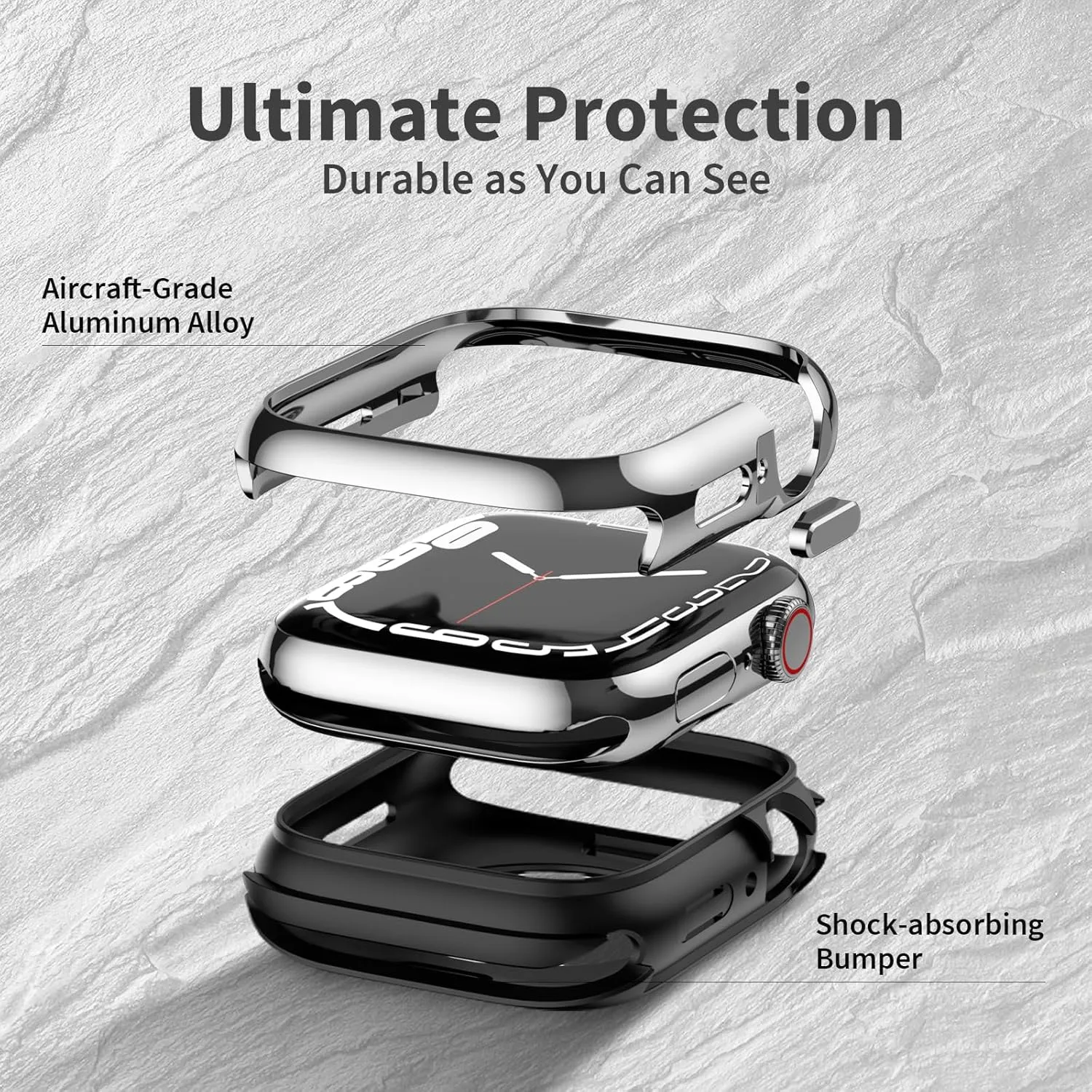 SwitchEasy Aircraft-Grade Aluminum Case for 41mm Apple Watch Series 9/8/7, Hard Case with Shock-Absorbing Inner Bumper - Odyssey - Blue