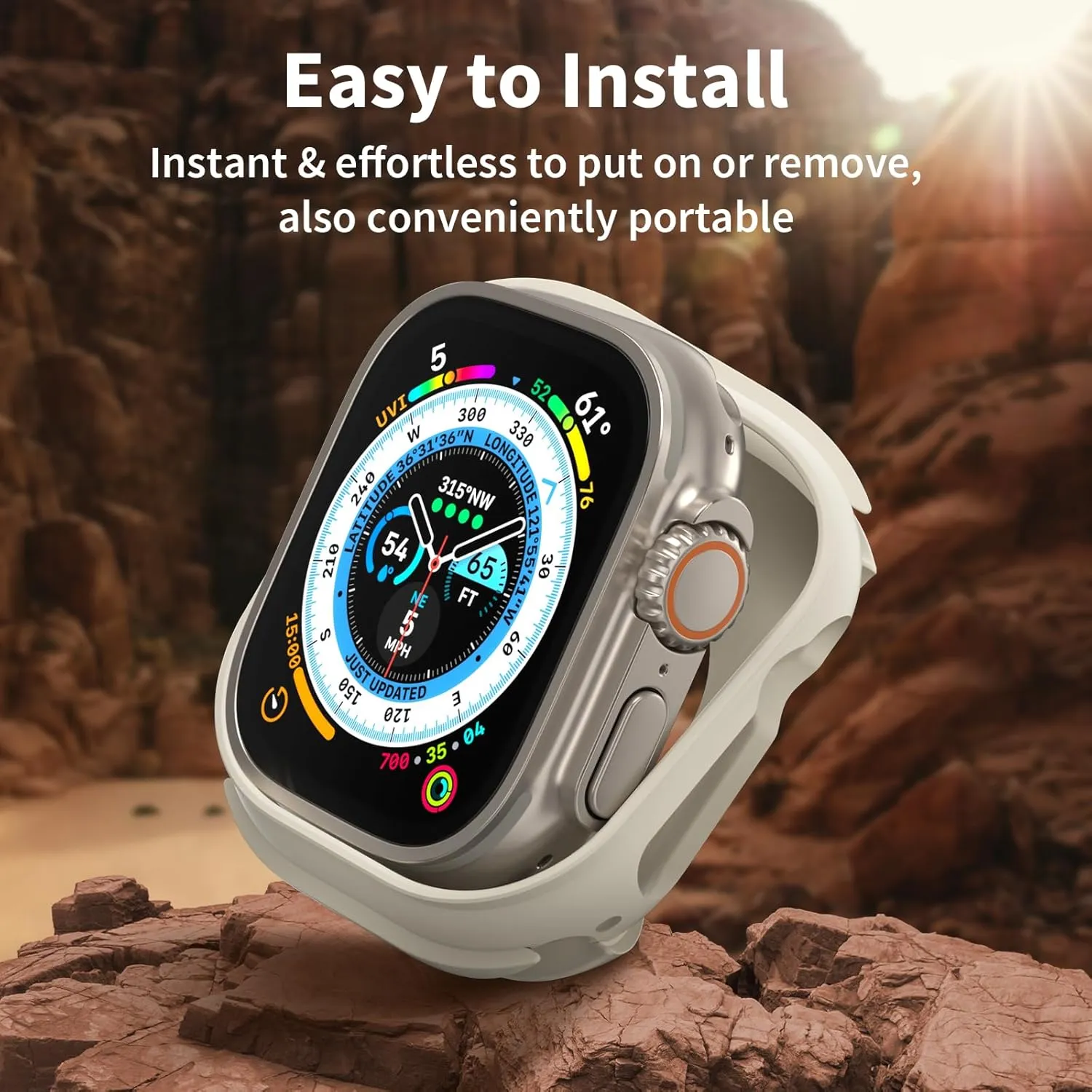 SwitchEasy Aircraft-Grade Aluminum Case for 41mm Apple Watch Series 9/8/7, Hard Case with Shock-Absorbing Inner Bumper - Odyssey - Blue