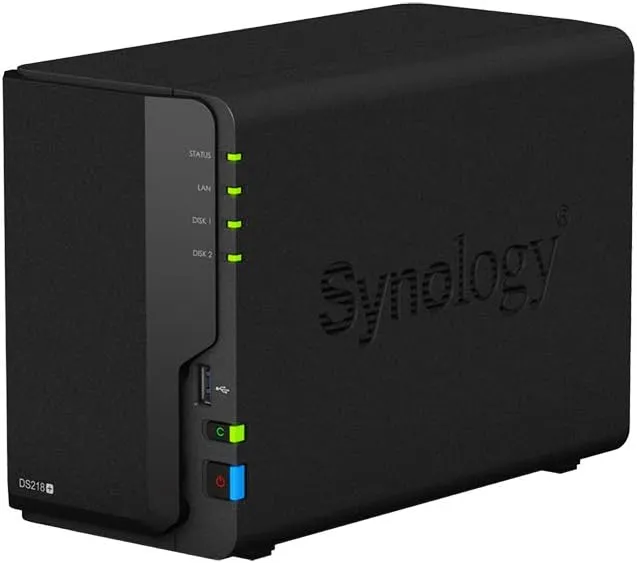 Synology DiskStation DS218  Mini Desktop NAS Server, Intel Celeron J3355 Dual-Core, 6GB DDR3L SDRAM, 1TB SSD, DSM Software
