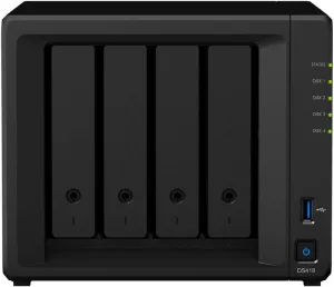 Synology DiskStation DS418 Mini Desktop NAS Server, Realtek RTD1296 Quad-Core, 2GB DDR4 SDRAM, 16TB SATA, Synology DSM Software
