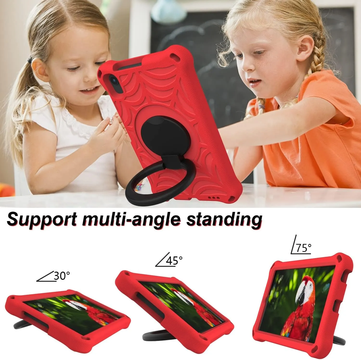 Tablet Case Cover for Huawei MediaPad M5 Lite 8.0" Kids - Drop Durable Lightweight EVA Case, 360 Degree Rotating Multifunction Kick Handle (Color : Net)