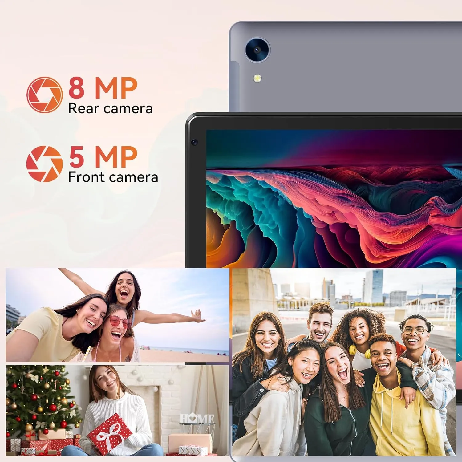 Tablet,10.1" Android Tablet with Octa-core Processor 10GB RAM 128GB ROM HD IPS Touchscreen 8H Battery, Wi-Fi 6, BT 5.0, Dual Camera, Google Tablets 2025