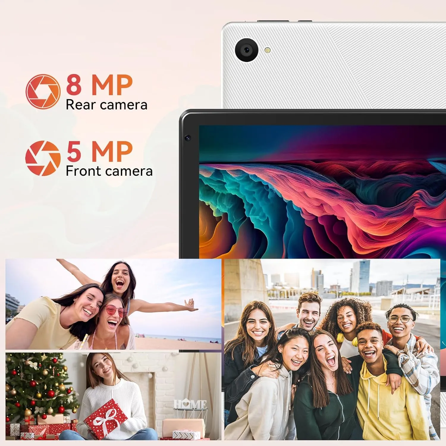 Tablet,10.1" Android Tablet with Octa-core Processor 8GB RAM 64GB ROM HD IPS Touchscreen 8H Battery, Wi-Fi 6, BT 5.0, Dual Camera, Tablets 2025