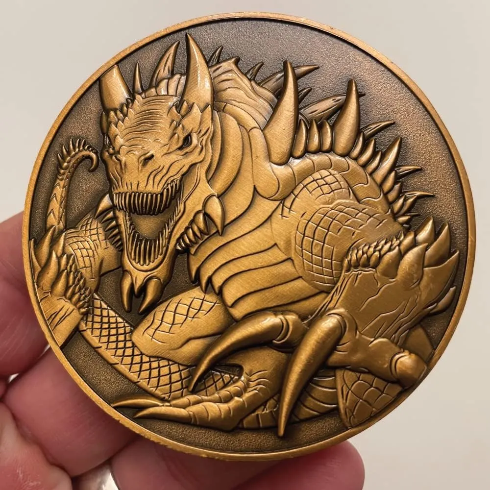 Tarrasque - Large Collectible Display Coin, Includes Stand, 3D Dual-Sided, 2.75", 4oz, Zinc Alloy