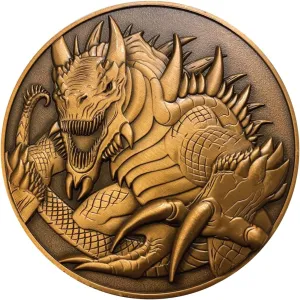 Tarrasque - Large Collectible Display Coin, Includes Stand, 3D Dual-Sided, 2.75", 4oz, Zinc Alloy