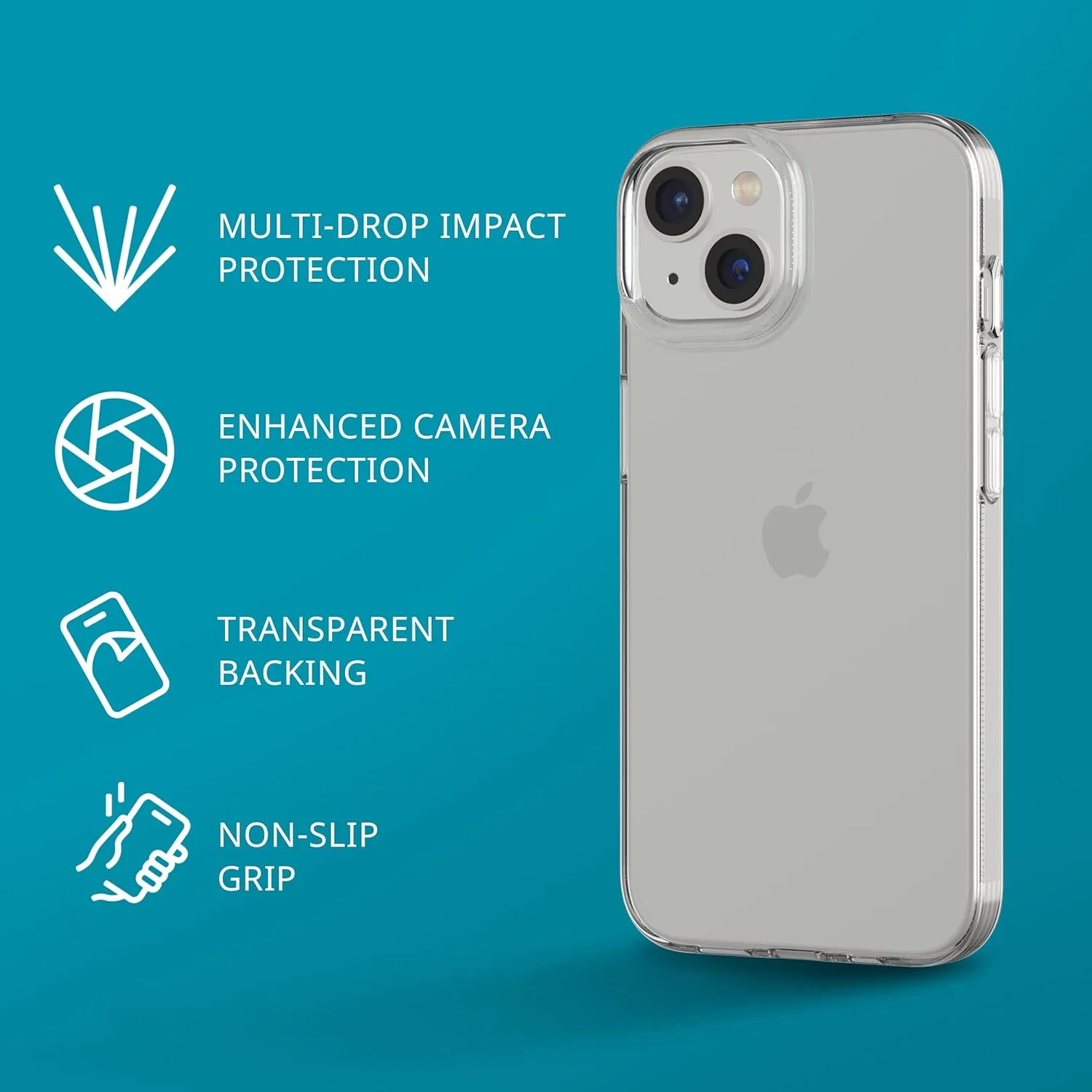 tech21 iPhone 14 Evo Lite – Thin and Clear Shock-Absorbing Phone Case with 8ft Multi-Drop Protection