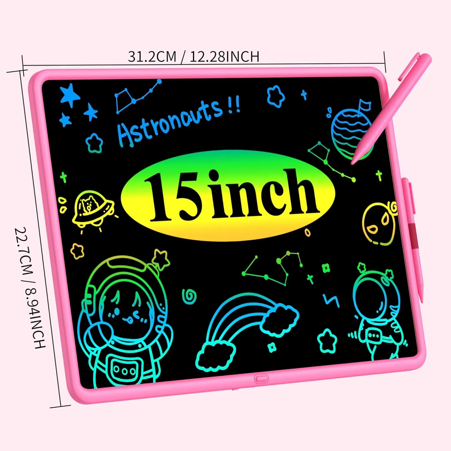 Teen Girl Birthday Gifts, 0 SMALL MODEL LCD Writing Tablet for Kids, Educational Toys for 3-10  Years, Toddler Toys for 1-2 Year Old, Large Rechargeable Doodle Board Pad, Easter Basket Stuffers (Pink)