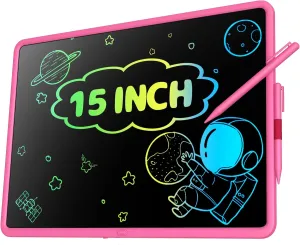 Teen Girl Birthday Gifts, 0 SMALL MODEL LCD Writing Tablet for Kids, Educational Toys for 3-10  Years, Toddler Toys for 1-2 Year Old, Large Rechargeable Doodle Board Pad, Easter Basket Stuffers (Pink)
