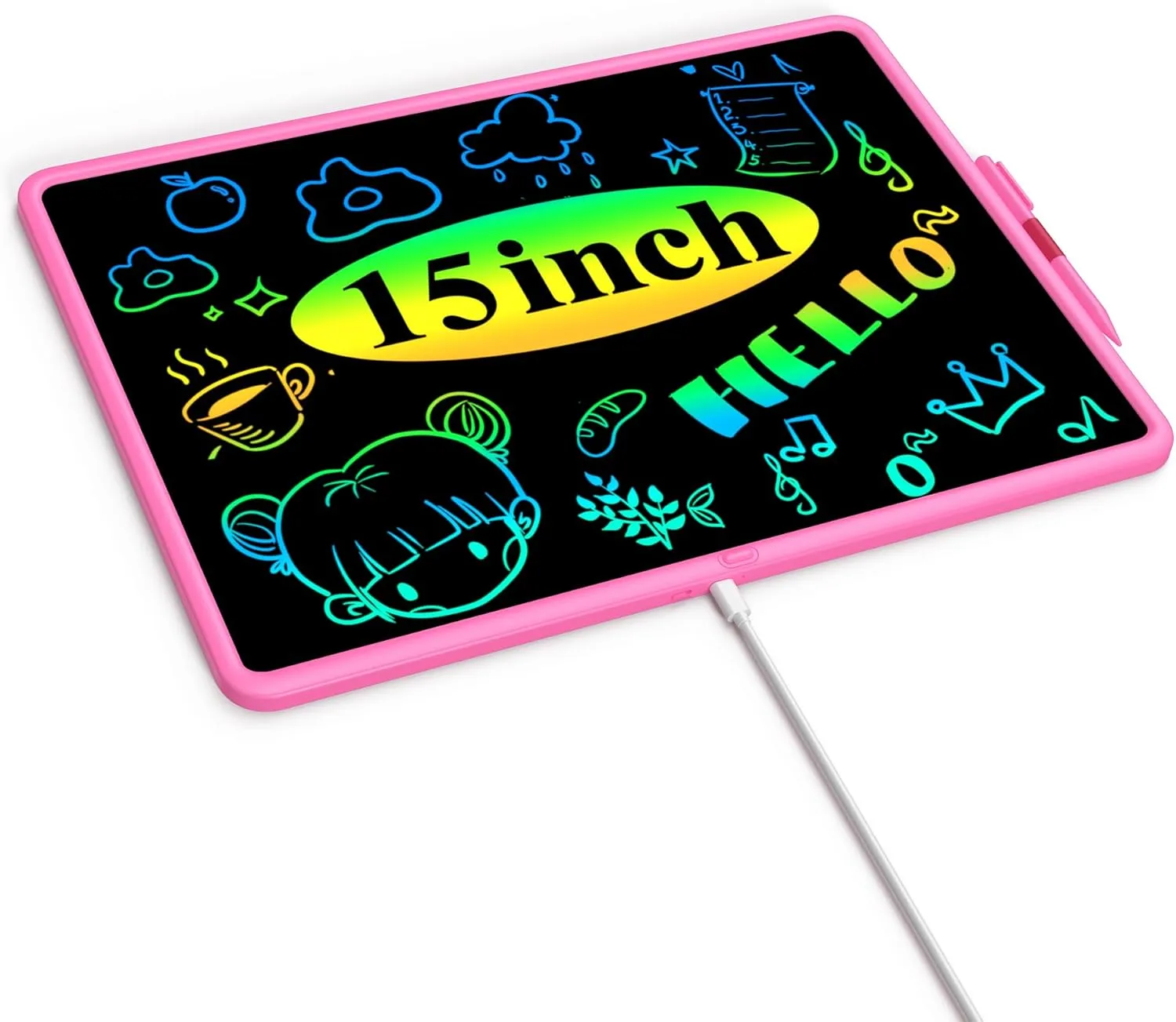 Teen Girl Birthday Gifts, 0 SMALL MODEL LCD Writing Tablet for Kids, Educational Toys for 3-10  Years, Toddler Toys for 1-2 Year Old, Large Rechargeable Doodle Board Pad, Easter Basket Stuffers (Pink)