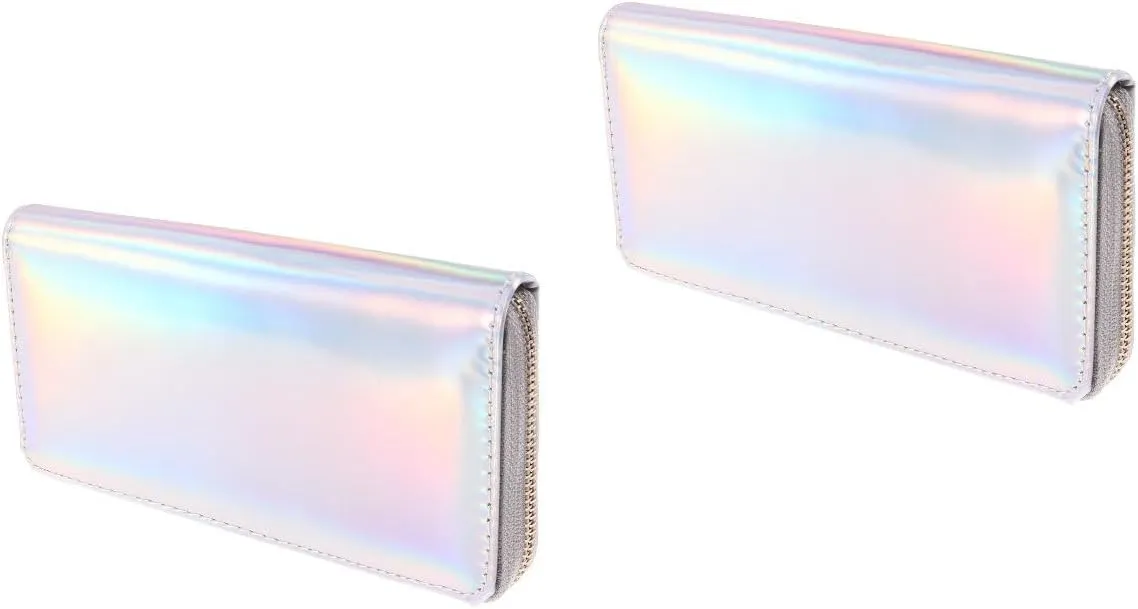 TENDYCOCO 2pcs Zippered Leather Tote Purse Mini Handbag Coin Purses for Women Zip Wallet Female Clutch Bag Travel Small Yiwu