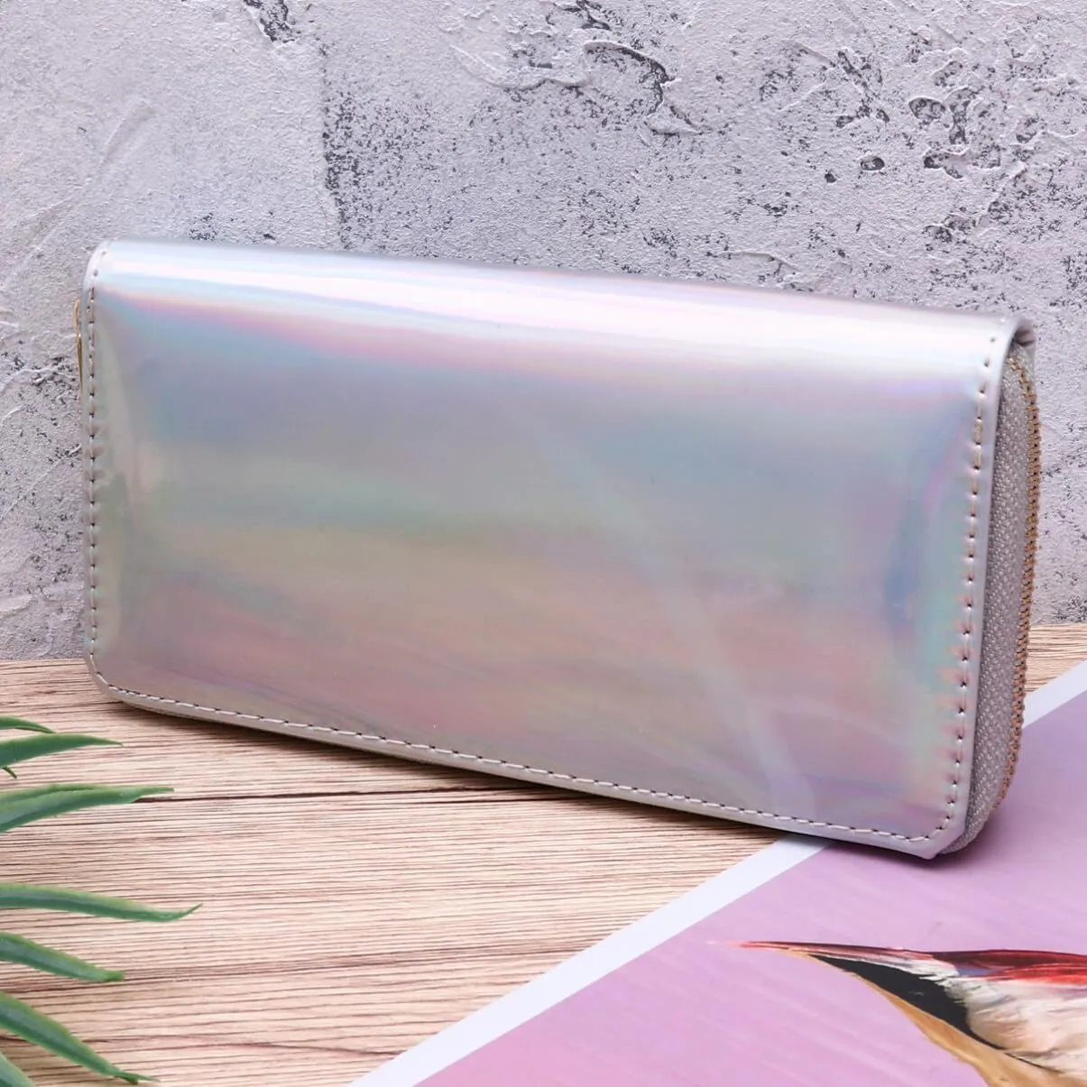TENDYCOCO 2pcs Zippered Leather Tote Purse Mini Handbag Coin Purses for Women Zip Wallet Female Clutch Bag Travel Small Yiwu