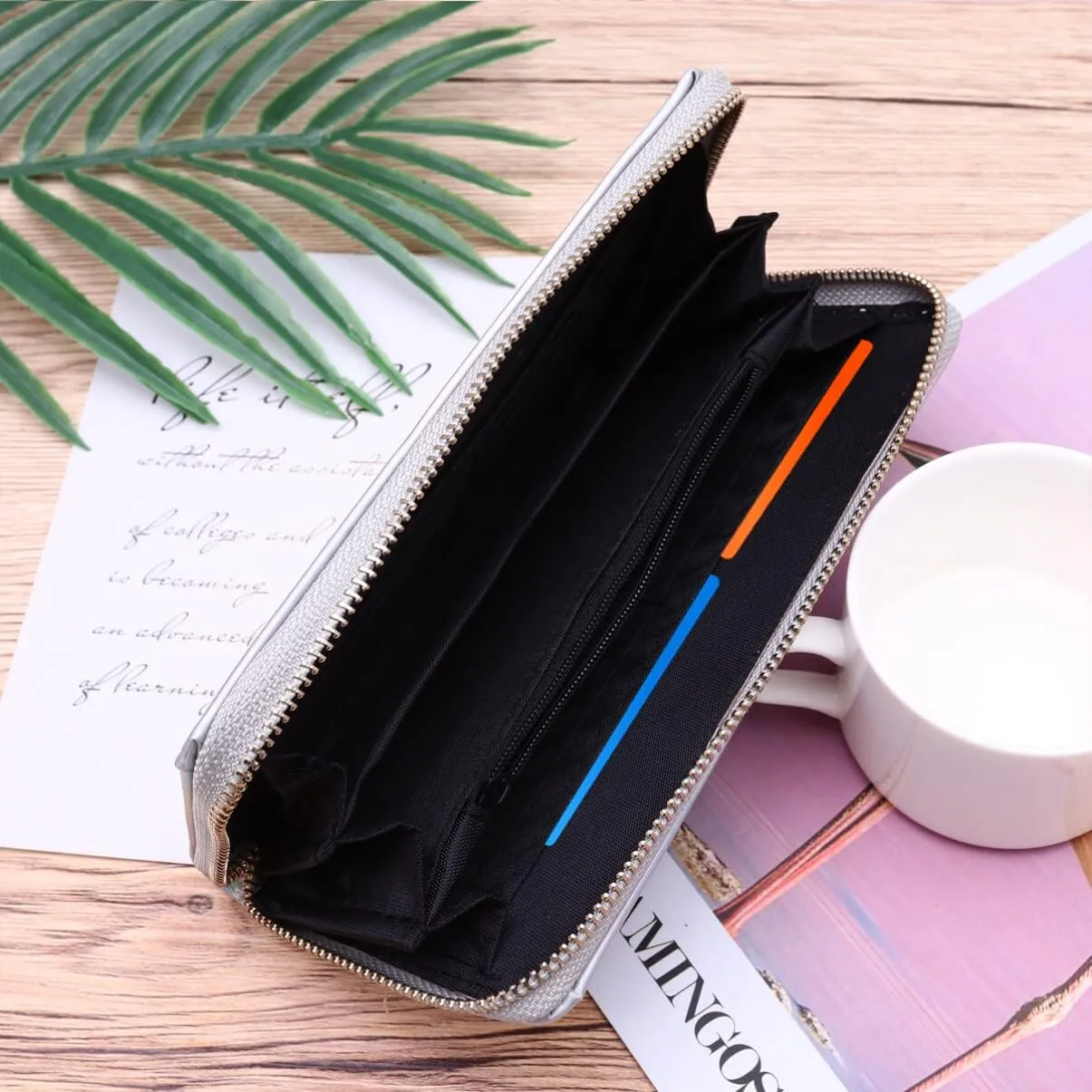 TENDYCOCO 2pcs Zippered Leather Tote Purse Mini Handbag Coin Purses for Women Zip Wallet Female Clutch Bag Travel Small Yiwu