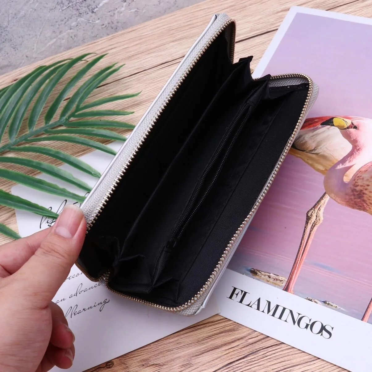 TENDYCOCO 2pcs Zippered Leather Tote Purse Mini Handbag Coin Purses for Women Zip Wallet Female Clutch Bag Travel Small Yiwu