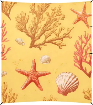 Tents Beach Tent with Sand Anchor, Starfish Coral Shell Orange Yellow Portable Canopy Sunshade - 9' x 10' - Sandbags & Reinforced Corners & Stability Poles Sun Shelter Outdoor Camping