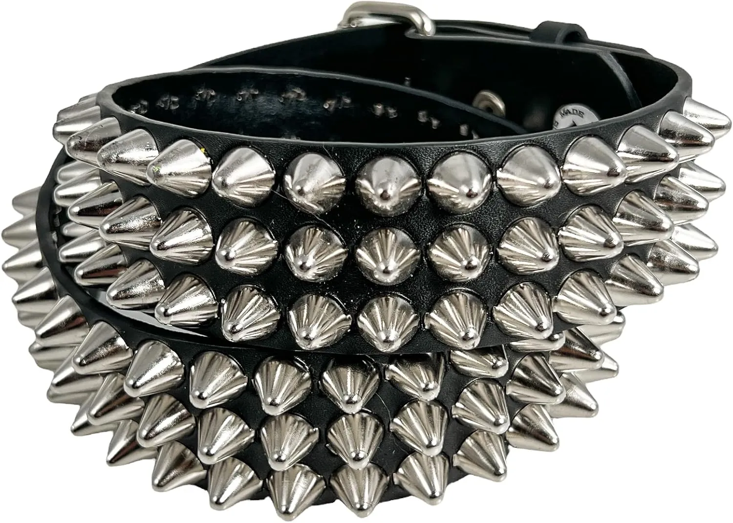 Three Row UK77 1/2" Conical Stud Belt USA Made Genuine Leather Punk Goth Thrash Metal