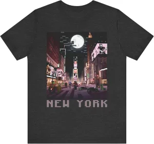 Time Square New York Creepers and Guitars T-Shirt, NYC Music Fan Gift, Urban Fashion Tee, Unisex Streetwear Top