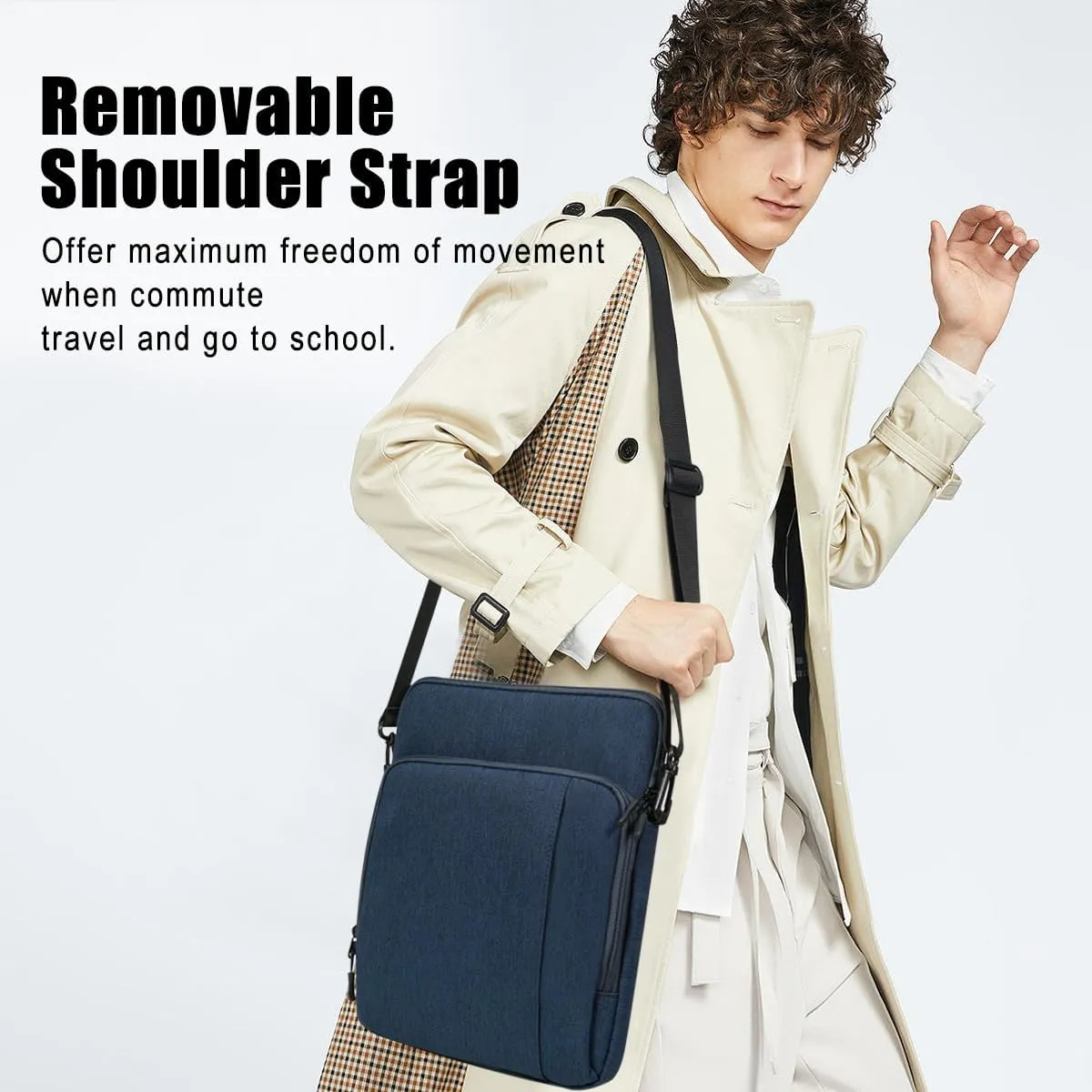 TiMOVO 12.9 Inch Tablet Sleeve Bag Carrying Case with Shoulder Strap for iPad Pro 12.9 M2 2022/2021/2020, Surface Laptop Go 12.4", Galaxy Tab S8 /S9  12.4" 2022/2023, Indigo