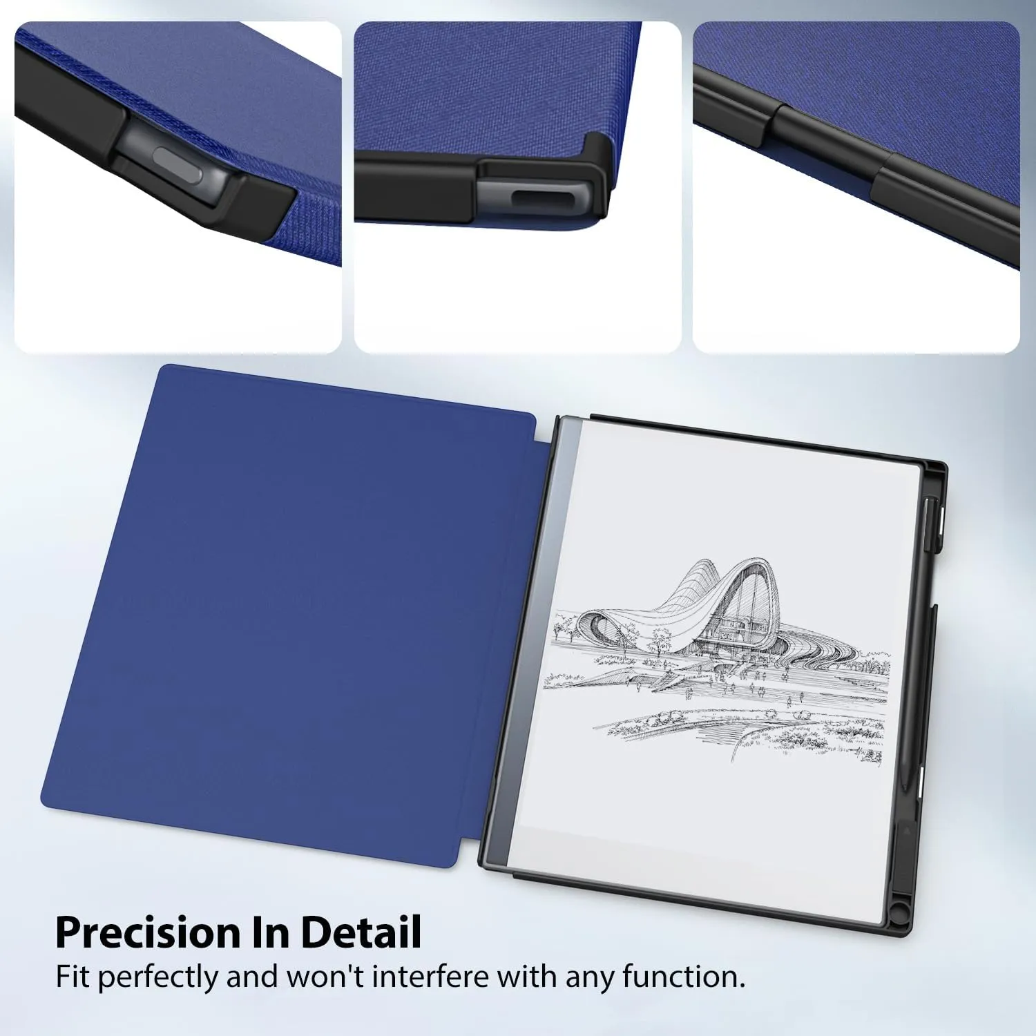 TiMOVO Case Compatible for Remarkable 2 Tablet, Slim Lightweight Stand Hard Back Shell Protective Cover with Pen Holder Compatible with Remarkable 2 Paper Tablet 10.3" 2020 Released, Blue