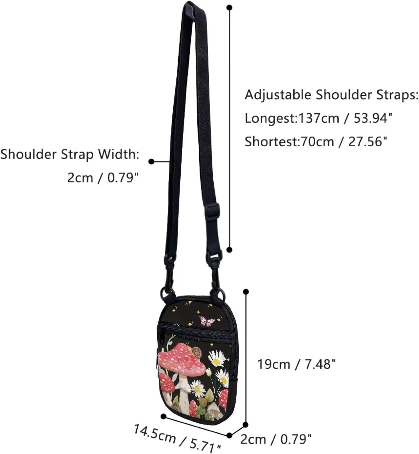 TODIYADDU Women Sling Bag Crossbody Phone Bag Mini Shoulder Bag with Adjustable Strap Mini Messenger Bag for Cell Phone Gifts