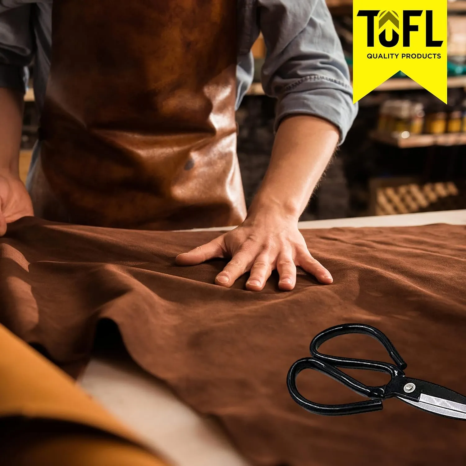 TOFL Genuine Top-Grain Leather Strap | 72 Inches Long | 5/8 Inch Wide | 1/8 Inch Thick (7-8 oz) | 1 Leather Strip for DIY Arts & Craft Projects, Clothing, Jewelry, Wrapping | Natural