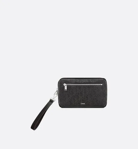 Toiletry Bag • Black Dior Oblique Galaxy Leather
