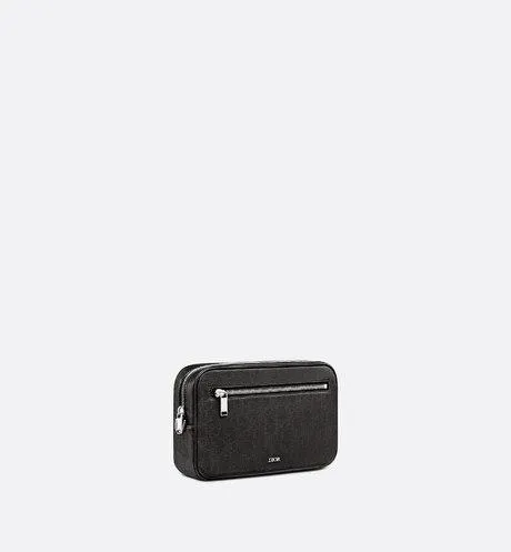 Toiletry Bag • Black Dior Oblique Galaxy Leather