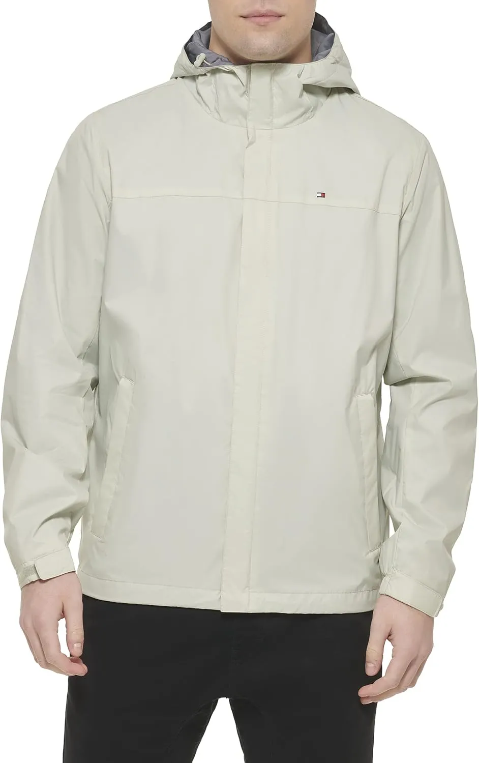 Tommy Hilfiger Men's Lightweight Breathable Waterproof Hooded Rain Jacket