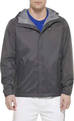 Tommy Hilfiger Men's Lightweight Breathable Waterproof Hooded Rain Jacket