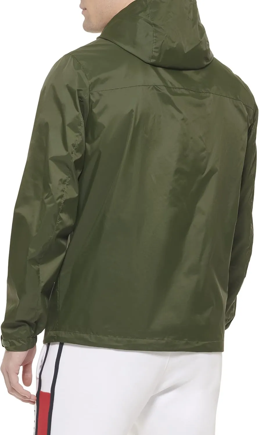 Tommy Hilfiger Men's Lightweight Breathable Waterproof Hooded Rain Jacket