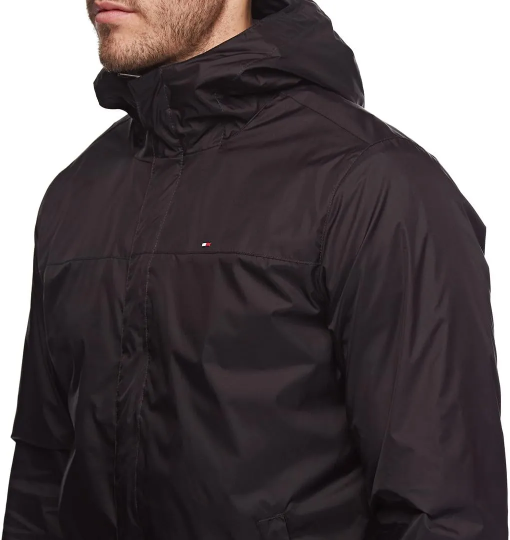 Tommy Hilfiger Men's Lightweight Breathable Waterproof Hooded Rain Jacket