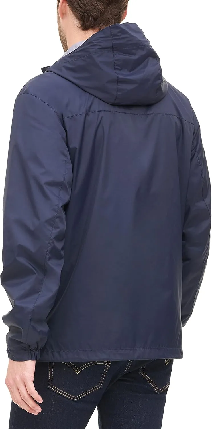Tommy Hilfiger Men's Lightweight Breathable Waterproof Hooded Rain Jacket