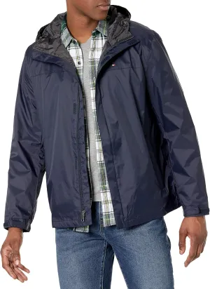 Tommy Hilfiger Men's Lightweight Breathable Waterproof Hooded Rain Jacket
