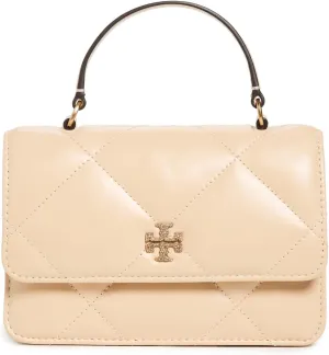 Tory Burch Women's Kira Pave Logo Diamond Quilt Mini Top Handle Bag