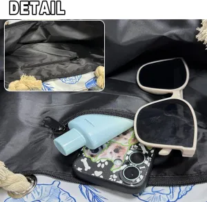 Tote Bag for Women Large Capacity Work Purse, Watercolor Flowers Hobo Shoulder Handbag Zipper Canvas Beach Bags