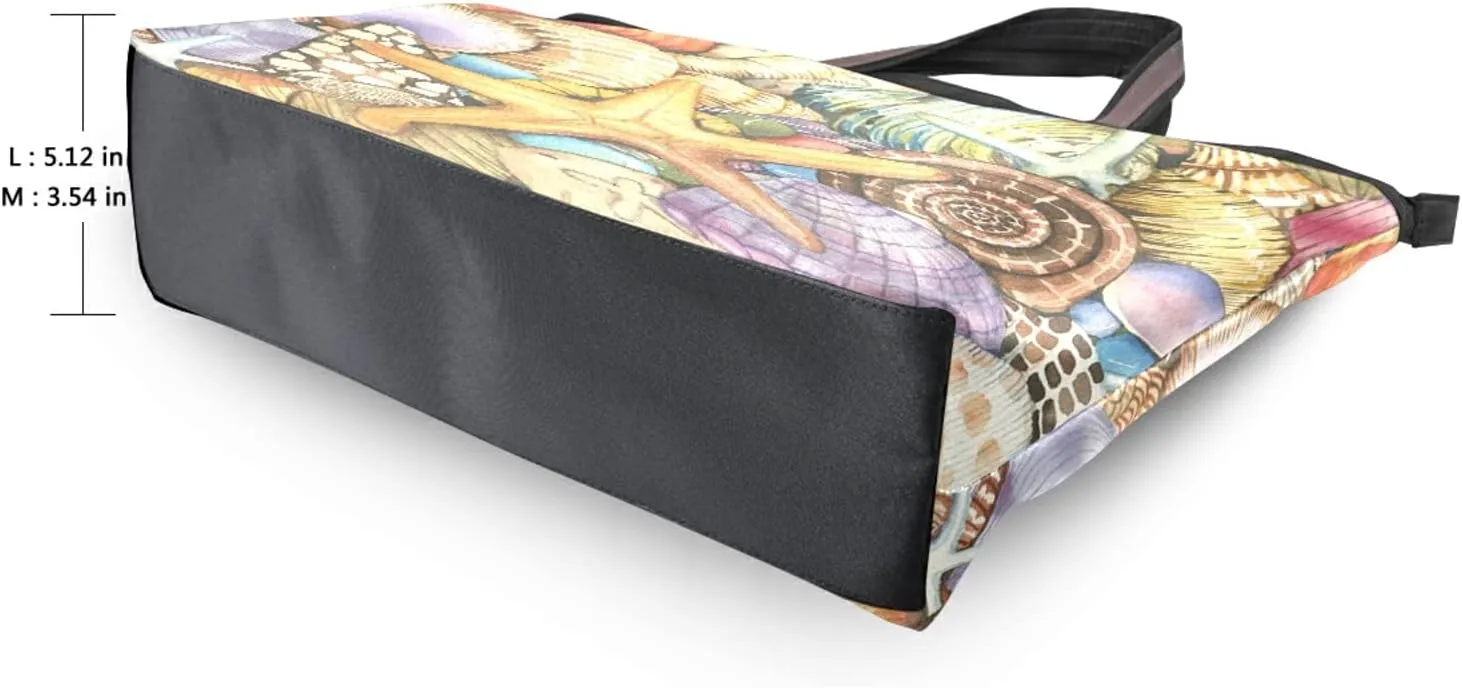 Tote Bag for Women with Zipper and Pockets,Polyester Tote Bag Pattern Tote Purse Women Handbag