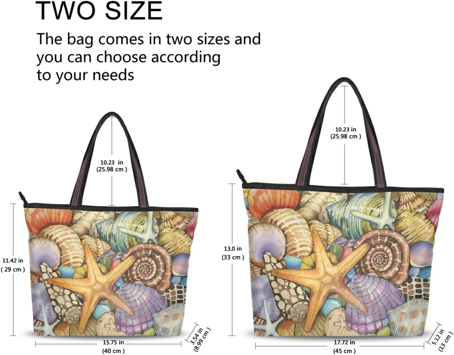 Tote Bag for Women with Zipper and Pockets,Polyester Tote Bag Pattern Tote Purse Women Handbag