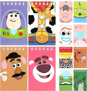 Toy Inspired Birthday Party Supplies - 24Pcs Mini Notepads for Toy Inspired Birthday Party Favors, Children Cartoon Notepads Children Classroom Rewards，12 Types