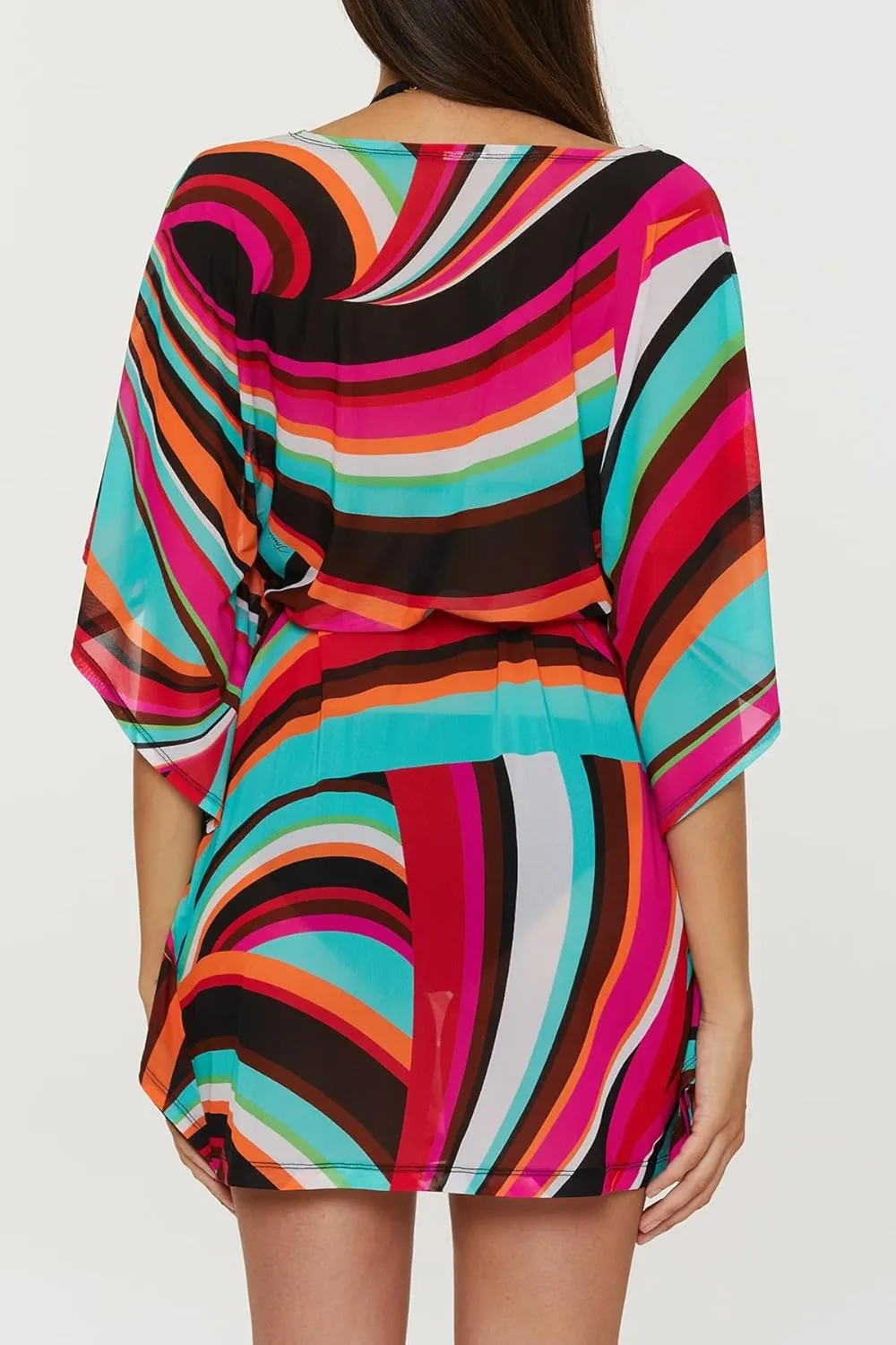Trina Turk womens Swoop Belted Caftan, Casual, Beach Cover Ups for Women