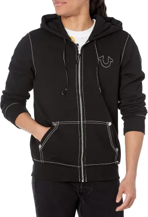 True Religion Men's Big T Zip Up Hoodie