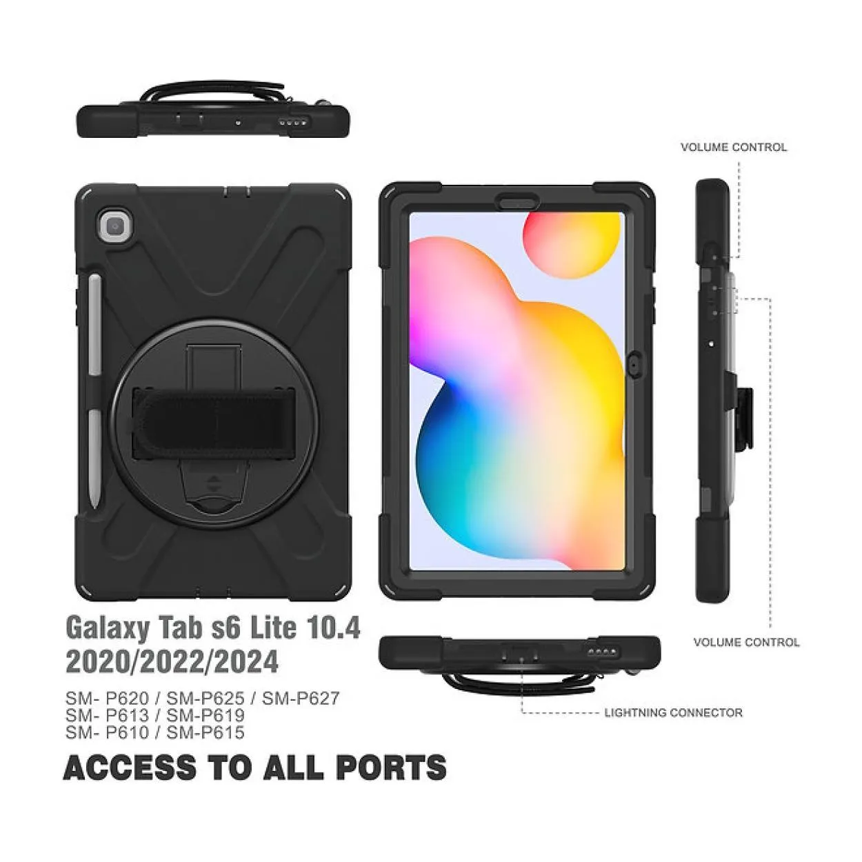 Tuff-Luv Armour Jack Rugged Case with Pen Holder for Samsung Tab S6 Lite Black MF3721