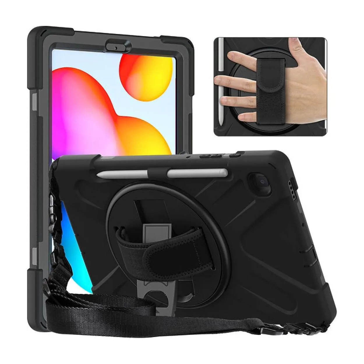 Tuff-Luv Armour Jack Rugged Case with Pen Holder for Samsung Tab S6 Lite Black MF3721