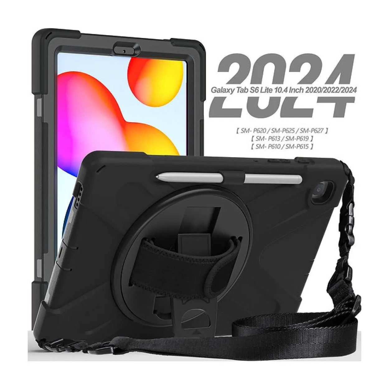 Tuff-Luv Armour Jack Rugged Case with Pen Holder for Samsung Tab S6 Lite Black MF3721