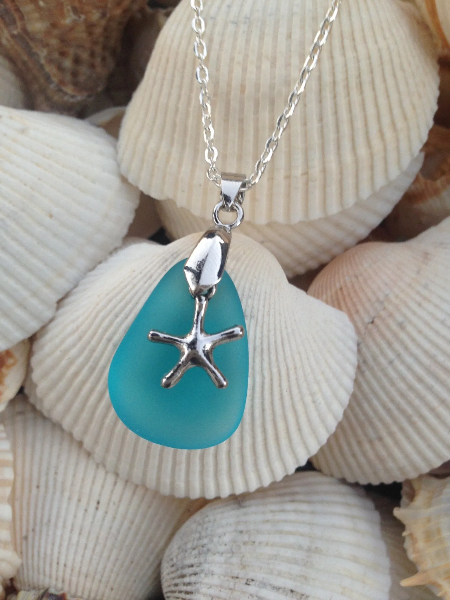 Turquoise Sea Glass Necklace