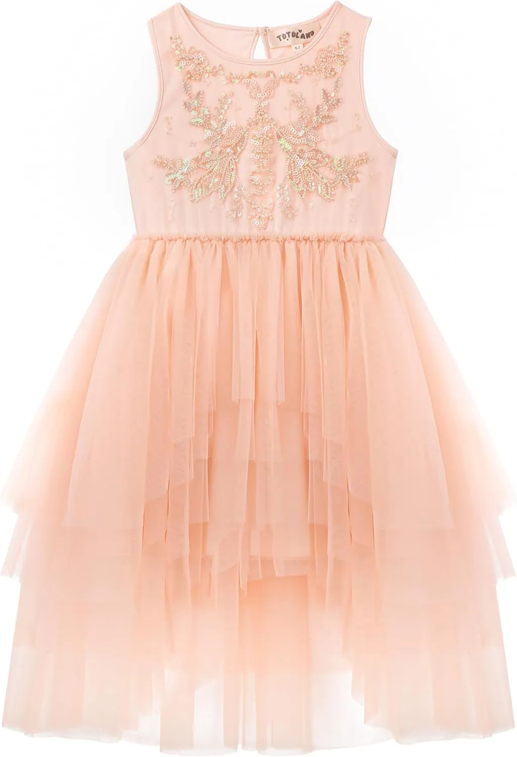 Tutu Dress for Girls - Embroidered Tulle Tiered Layered Flower Toddler Dress for Wedding & Birthday