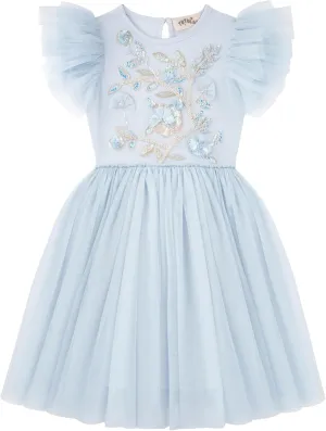 Tutu Dress for Girls - Embroidered Tulle Tiered Layered Flower Toddler Dress for Wedding & Birthday